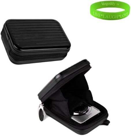 BlackMetal Case with Swivel Carabineer and clip for your Fuji Fine Pix JX 5 Series + Green Vangoddy Bracelet!!!