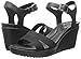 crocs Women's Leigh II Ankle Strap Wedge, Black/Black, 7 M US