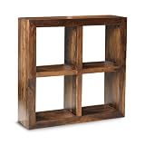 Cube Sheesham Hardwood 4 Hole Shelving Display Unit Bookcase Inidan Hardwood Furniture