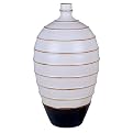 Stripe Ceramic Vase - White/ Cream (20")