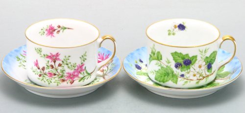 Cover image : なでしこ/木いちご ペアカフェオレ カップ&ソーサー 白磁 MA-190304-63