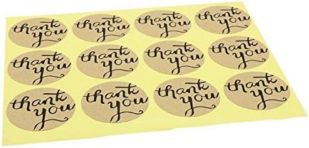 Efive Arts Thank You Round Kraft Paper Sticker Labels Packaging Seals Crafts Wedding Favor Tag Toppers (Set of 120)
