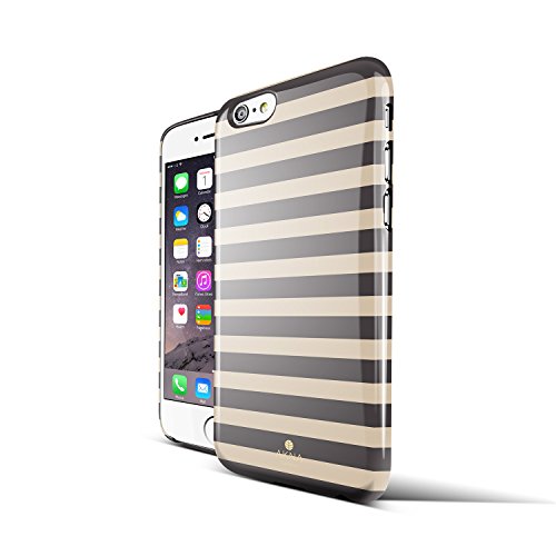 iPhone 6 case,Akna Stylish-fit Series Ultra Slim Stylish Full Cover Case For iPhone 6 [Slim Teen Girl Case] - [Stylish Brown Stripe](U.S)