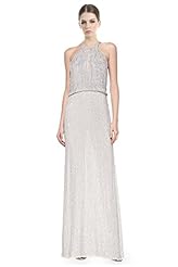 Polyester Halter Sequined Evening Dress 