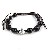 Shamballa Hip Hop Style Eight Black Onyx Beads, and 1 Crystal White Disco Ball