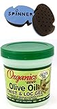 Spinner Extra Firm Premium Hair Sponge for Dreads & Afro with Africas Best Organics Olive Oil Gel Twist & Lock 15oz Jar