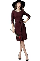 Plaid Print Polyester/Spandex  Dress With a Ribbon 