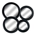 Convex Framed Circle Mirrors Set of 4