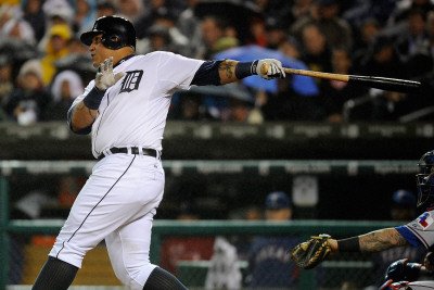 Texas Rangers v Detroit Tigers - Playoffs Game Four, Detroit, MI - October 12: Miguel Cabrera Photographic Poster Print by Kevork Djansezian, 16x24