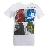 Beatles WHITE T-shirt Let It Be Gold Foil Frame tee