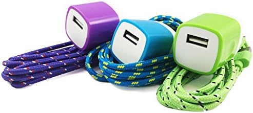 Micro USB Cables + USB Wall Plug Charger Adaptor , Mygo2shop Nylon Braided 6.6 Ft Cable High Speed USB 2.0 a Male to Micro B Connectors for Android, Samsung, Htc, Nokia, Sony