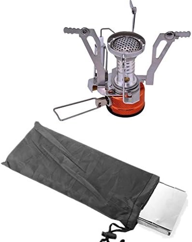 Amastly Integrated Outdoor Backpacking Stove Cookout Butane Burner Camping Stove with 8 Pieces Foldable Alloy Wind Board Wind Protection