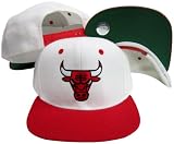 Chicago Bulls Logo White / Red Two Tone Plastic Snapback Adjustable Plastic Snap Back Hat / Cap