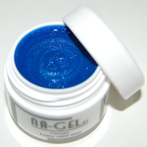 Na-Gel Farbgel Funky Steel Blue 5ml Metallic Glitter f&uuml;r proffesionelles Nageldesign Preisvergleich