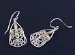 Two-Tone Sterling Silver Earrings - Butterfly - 23 mm