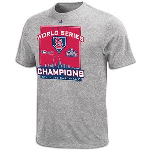 MLB Men's St. Louis Cardinals 2011 World Series Champions Locker Room T-Shirt (Steel Heather, X-Large)