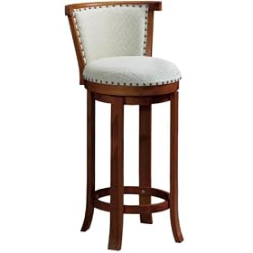 Upholstered Back Bar Stool 30 Natural Textrd Oak by Home Decorators Collection