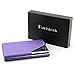 Partstock(TM) Ladys Cross Pattern PU Leather and Stainless Steel Business Name Card Holder Wallet Leather Credit Card ID Case/Holder 25 Name Cards Case with Magnetic Shut.(Purple)