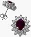 10 Karat White Gold Diamond & Amethyst Gemstone Earrings