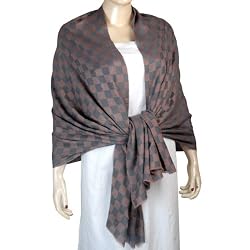 Rosy Brown and Grey Pashmina Shawl Scarves Cashmere for Women, Crafted in India
