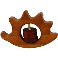Natural Wood Hedgehog Baby Rattle - Non-toxic and Safe for Baby