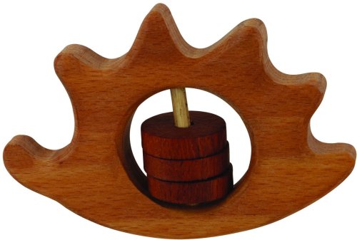 Natural Wood Hedgehog Baby Rattle - Non-toxic and Safe for Baby