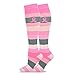 Hope for a Cure Breast Cancer Awareness Cotton Knee High Socks for Women 3-Pair (Pink Ribbons)