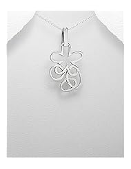 Flower Pendant Necklace In 92.5 Sterling Silver