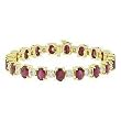 14K Yellow Gold Ruby and Diamond Bracelet
