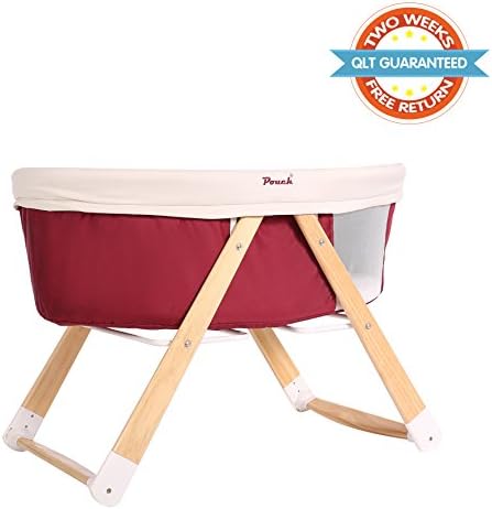 Sdadi&amp;Pouch Joined Brand Folding Bassinet Sleeper, Crib And Cradle 2 in 1 (Red)