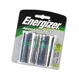 Energizer D Rechargeable Batteries, 2 per Pack (EVENH50BP2)