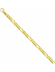 Genuine 14K Yellow Gold 7Mm Polished Fancy Link Bracelet 8 Inches 100% Satisfaction Guaranteed.