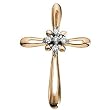 14K Yellow Gold Diamond Cross Pendant - 0.10 Ct.