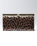 bebe Leopard Snap Clutch