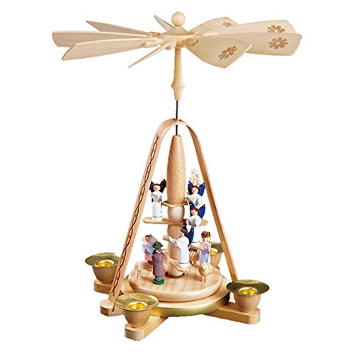 Alexander Taron Importer 16618 Richard Glaesser Decorative Pyramid with Nativity Scene and Angels, 10.5" x 8.25" x 8.25"