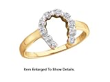Stunning Petite Yellow Gold Diamond Horse Shoe Promise Ring