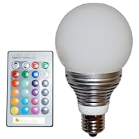 Color Changing LED Globe Light Bulb and Remote (Standard screw in E27 base)