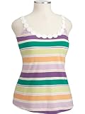 Old Navy Womens Plus Striped Crochet-Trim Tanks