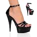 Sexy Black Platform Shoes with Red Criss Cross Ribbon Back