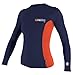 O'Neill Women's UV Sun Protection Long-Sleeve Rashguard (Orange Blue Denim / Large)