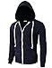 H2H Mens Fashion Lightweight Zip-up Hoodie with Pocket Of Various Colors