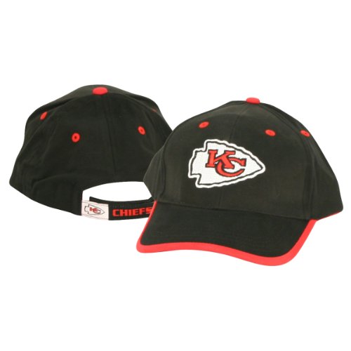 Kansas City Chiefs Trim Adjustable Baseball Hat - Black / Red Tip