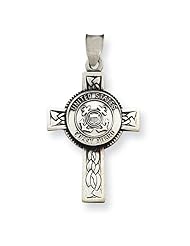 Sterling Silver Us Coast Guard Cross Pendant