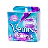 Gillette Venus Breeze 2 in 1 Cartridges Plus Shave Gel Bars for Women, 8 Cartridges