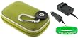 2n1 Nylon Hard Shell (Green) Case and DMW-BCF10 AC DC Charger for Panasonic Lumix DMC-F3P Digital Camera Pink