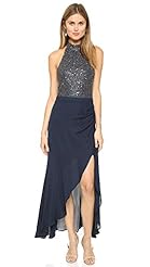 High-Neck Beaded Crepe/Metallic/Nylon/Silk/Viscose  Dress