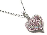 Crystal Pink Multi Heart Charm Necklace