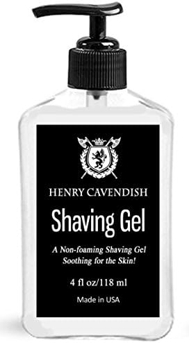 Henry Cavendish Non-Foaming Shaving Gel - 4 oz Contains 88% Organic Ingredients. With Aloe Vera to sooth and nourish the skin.
