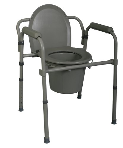 Bedside Commode/Toilet Seat/Safety Rails - All in One