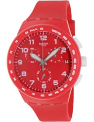 Swatch Originals Red Shadow Chronograph Red Silicone Unisex Watch SUSR400